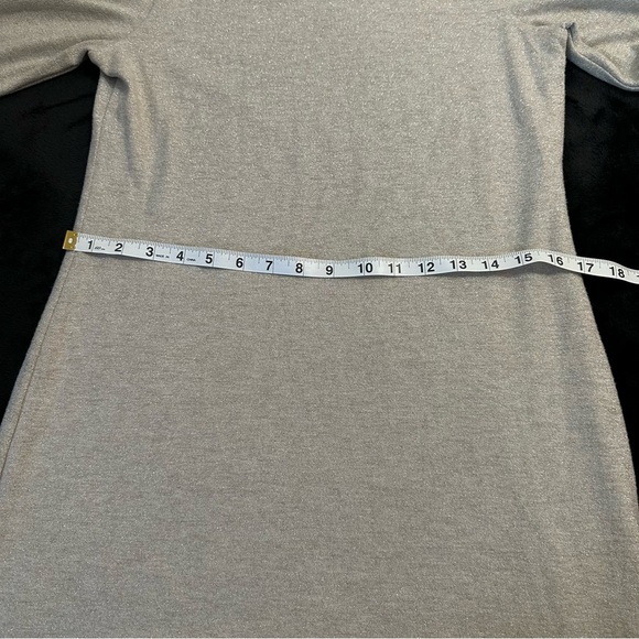 White House Black Market Metallic Shimmer Knit Dress Gray Silver Small - Picture 13 of 16